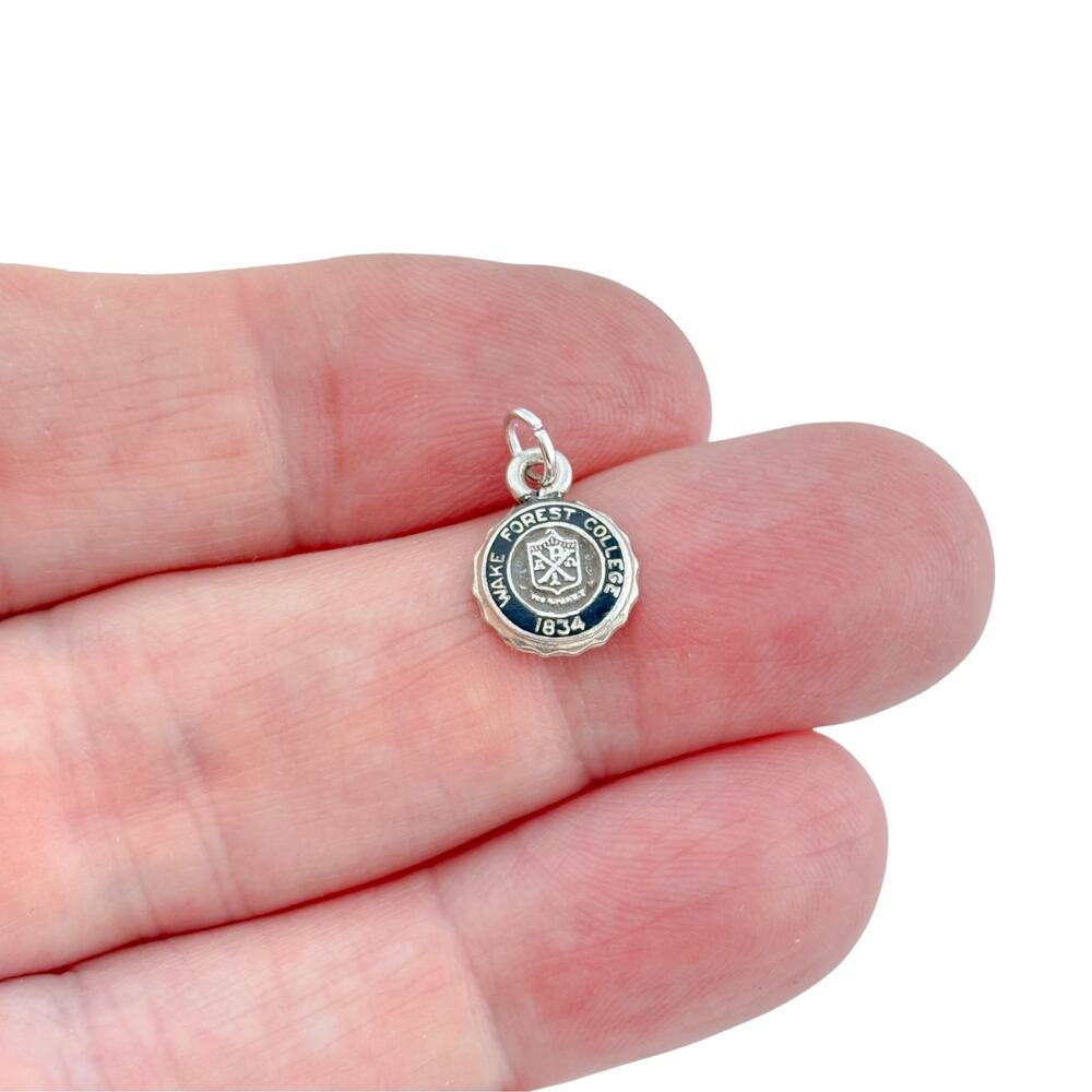 Vintage Sterling Silver 925 Wake Forest College 1834 Charm Pendant